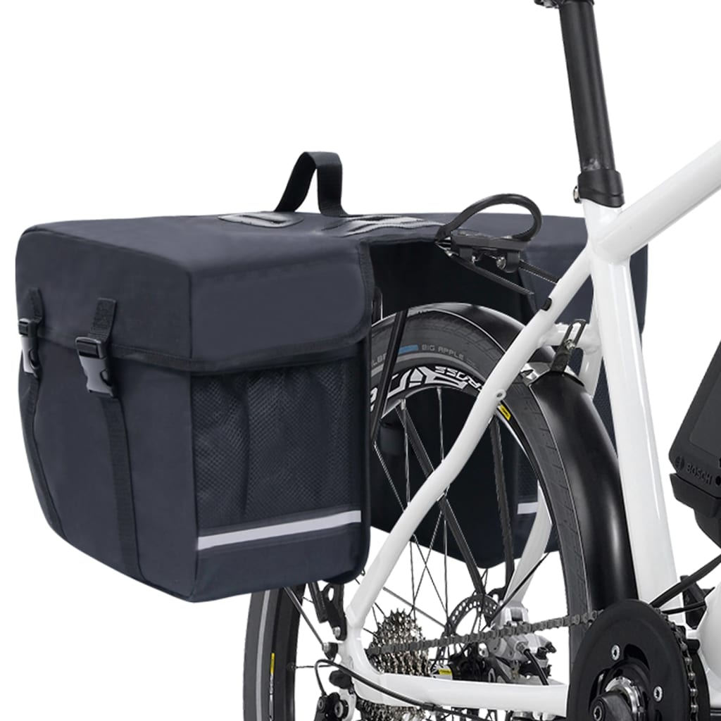 Fietstas voor bagagedrager dubbel waterdicht 35 L zwart - AllerleiShop