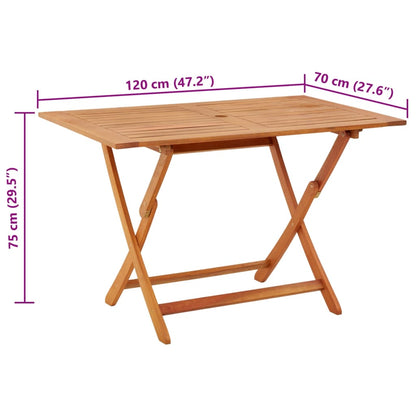 Tuintafel inklapbaar 120x70x75 cm massief eucalyptushout - AllerleiShop