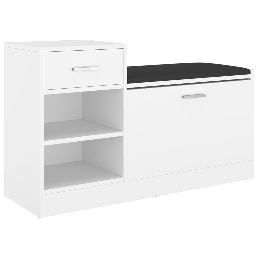 Schoenenbank 94,5x31x57 cm bewerkt hout wit - AllerleiShop