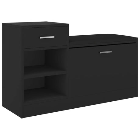 Schoenenbank 94,5x31x57 cm bewerkt hout zwart - AllerleiShop