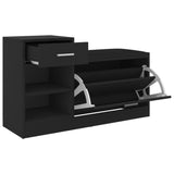 Schoenenbank 94,5x31x57 cm bewerkt hout zwart - AllerleiShop