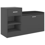 Schoenenbank 94,5x31x57 cm bewerkt hout grijs - AllerleiShop