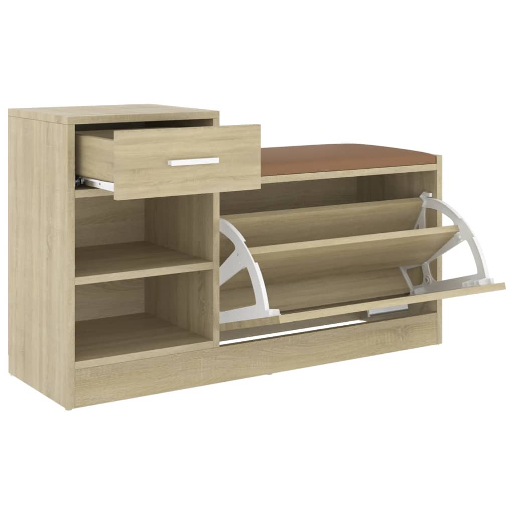 Schoenenbank 94,5x31x57 cm bewerkt hout sonoma eikenkleurig - AllerleiShop