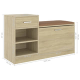 Schoenenbank 94,5x31x57 cm bewerkt hout sonoma eikenkleurig - AllerleiShop