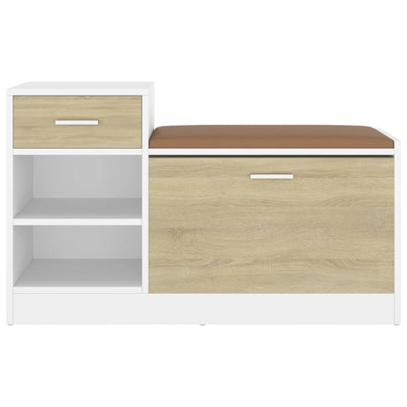 Schoenenbank 94,5x31x57 cm bewerkt hout wit sonoma eikenkleurig - AllerleiShop