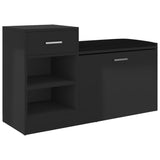 Schoenenbank 94,5x31x57 cm bewerkt hout hoogglans zwart - AllerleiShop