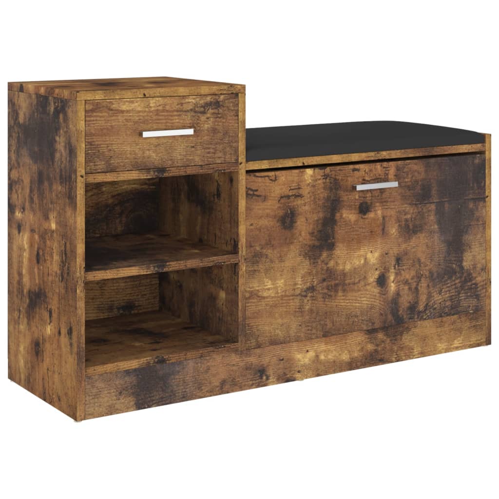 Schoenenbank 94,5x31x57 cm bewerkt hout gerookt eikenkleurig - AllerleiShop