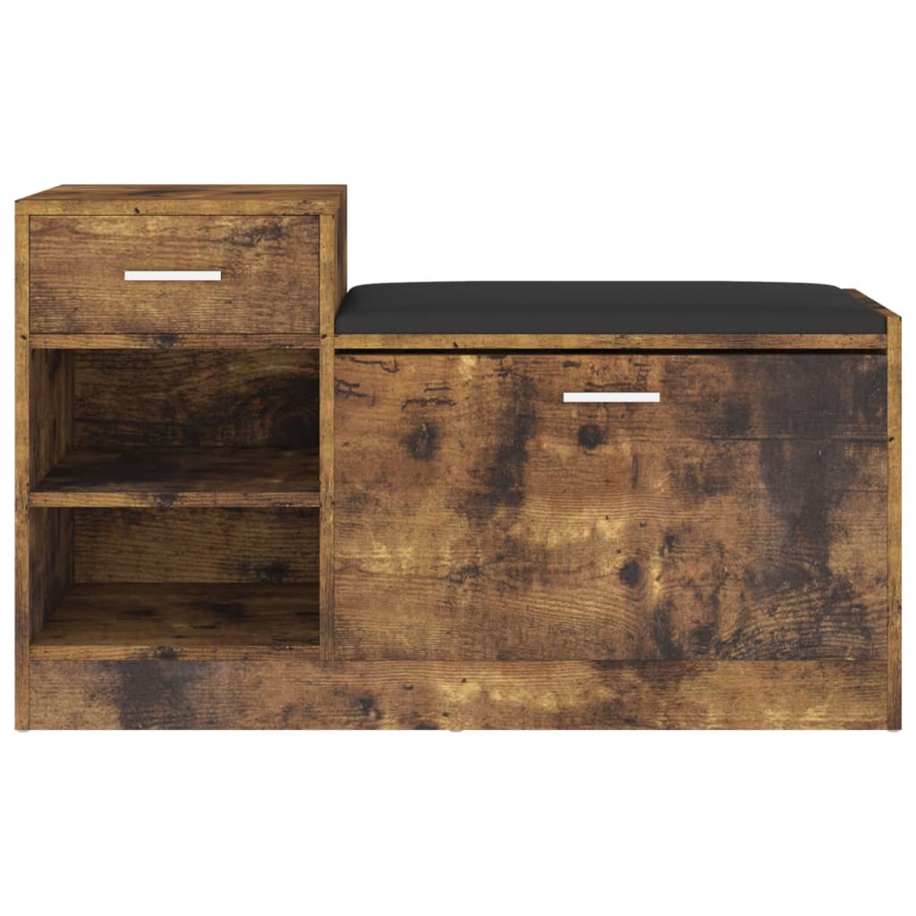 Schoenenbank 94,5x31x57 cm bewerkt hout gerookt eikenkleurig - AllerleiShop