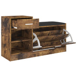 Schoenenbank 94,5x31x57 cm bewerkt hout gerookt eikenkleurig - AllerleiShop