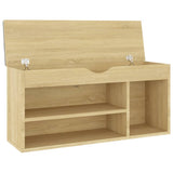 Schoenenbank met kussen 104x30x49 cm bewerkt hout sonoma eiken - AllerleiShop