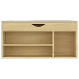 Schoenenbank met kussen 104x30x49 cm bewerkt hout sonoma eiken - AllerleiShop