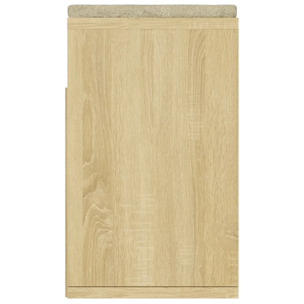 Schoenenbank met kussen 104x30x49 cm bewerkt hout sonoma eiken - AllerleiShop