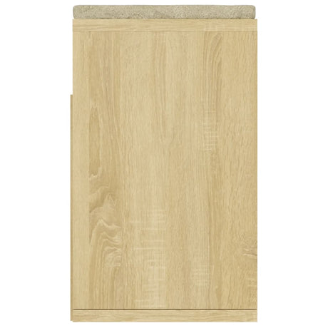 Schoenenbank met kussen 104x30x49 cm bewerkt hout sonoma eiken - AllerleiShop