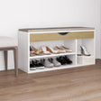 Schoenenbank en kussen 104x30x49 cm hout wit sonoma eiken - AllerleiShop