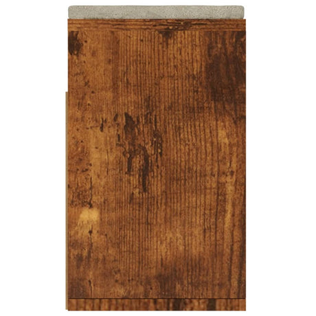 Schoenenbank met kussen 104x30x49 cm bewerkt hout gerookt eiken - AllerleiShop