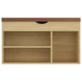 Schoenenbank met kussen 80x30x47 cm bewerkt hout sonoma eiken - AllerleiShop