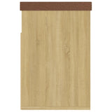 Schoenenbank met kussen 80x30x47 cm bewerkt hout sonoma eiken - AllerleiShop