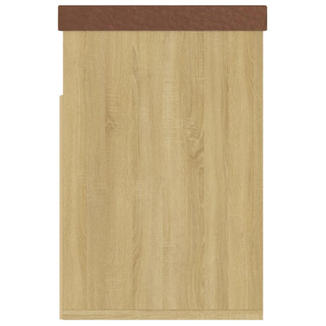 Schoenenbank met kussen 80x30x47 cm bewerkt hout sonoma eiken - AllerleiShop