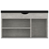 Schoenenbank met kussen 80x30x47 cm bewerkt hout betongrijs - AllerleiShop