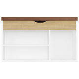 Schoenenbank met kussen 80x30x47 cm hout wit sonoma eiken - AllerleiShop