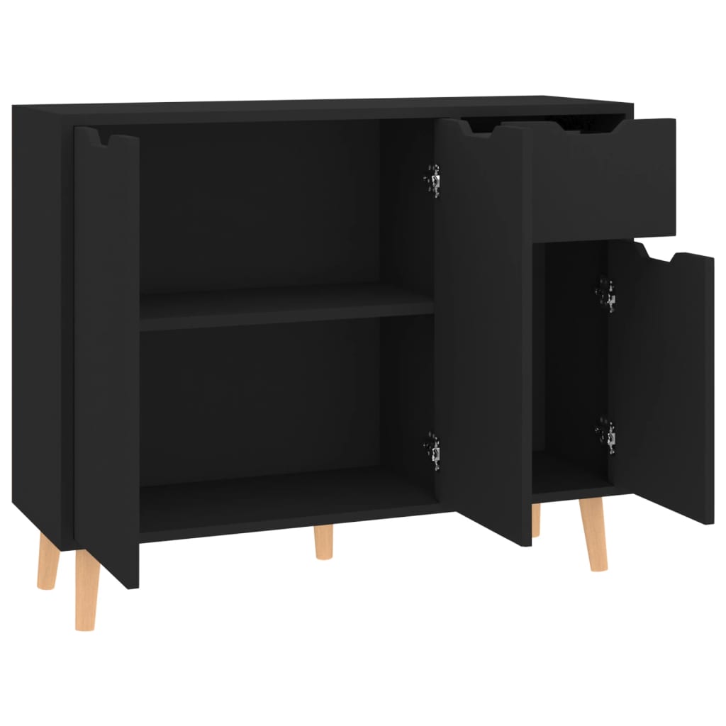 Dressoir 90x30x72 bewerkt hout zwart - AllerleiShop