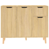 Dressoir 90x30x72 cm bewerkt hout sonoma eikenkleurig - AllerleiShop