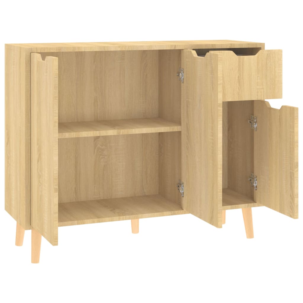 Dressoir 90x30x72 cm bewerkt hout sonoma eikenkleurig - AllerleiShop