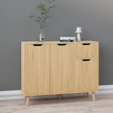 Dressoir 90x30x72 cm bewerkt hout sonoma eikenkleurig - AllerleiShop