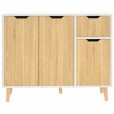 Dressoir 90x30x72 cm bewerkt hout wit en sonoma eikenkleurig - AllerleiShop