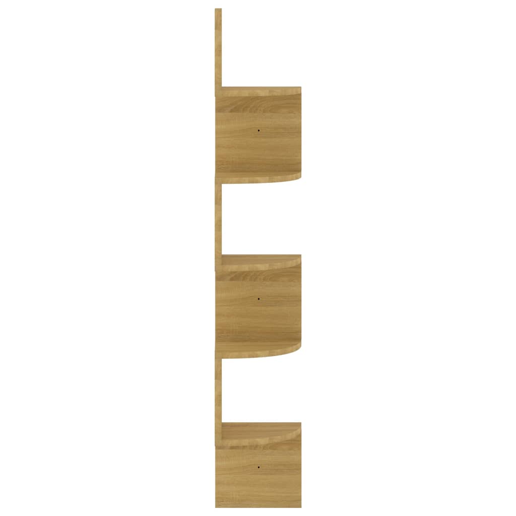 Hoekwandschap 19x19x123 cm bewerkt hout sonoma eikenkleurig - AllerleiShop