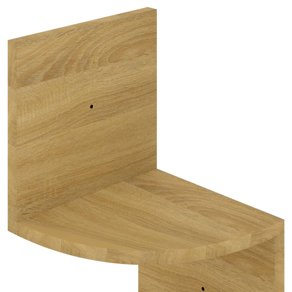 Hoekwandschap 19x19x123 cm bewerkt hout sonoma eikenkleurig - AllerleiShop