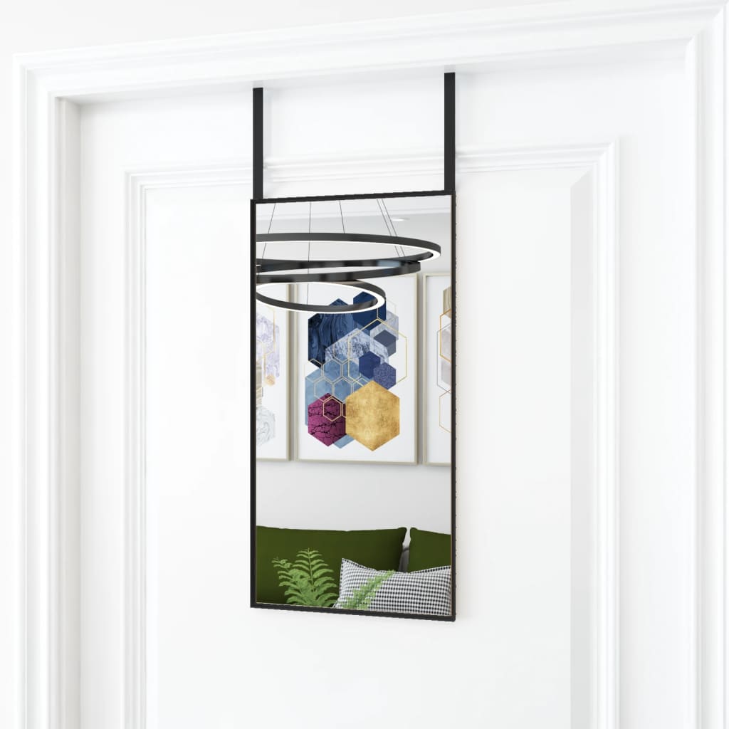 Deurspiegel 30x60 cm glas en aluminium zwart - AllerleiShop