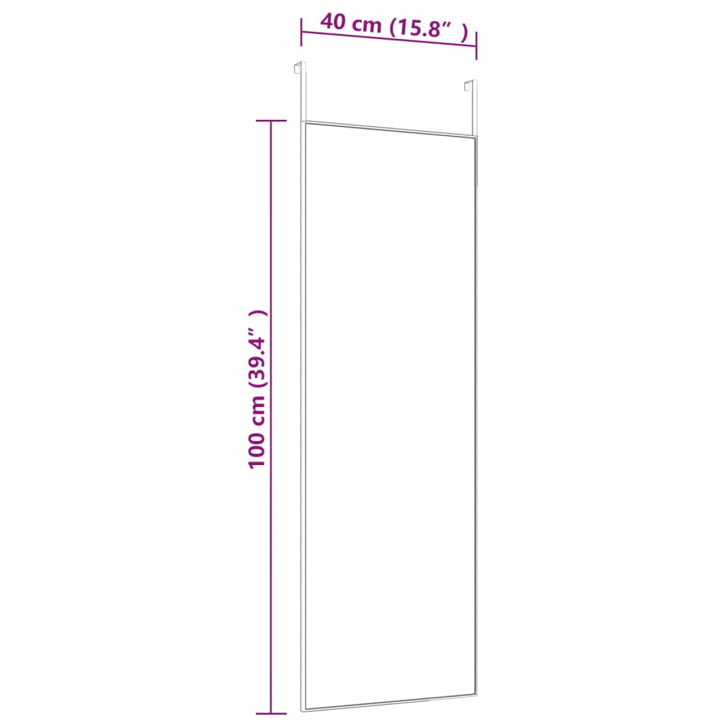 Deurspiegel 40x100 cm glas en aluminium zwart - AllerleiShop