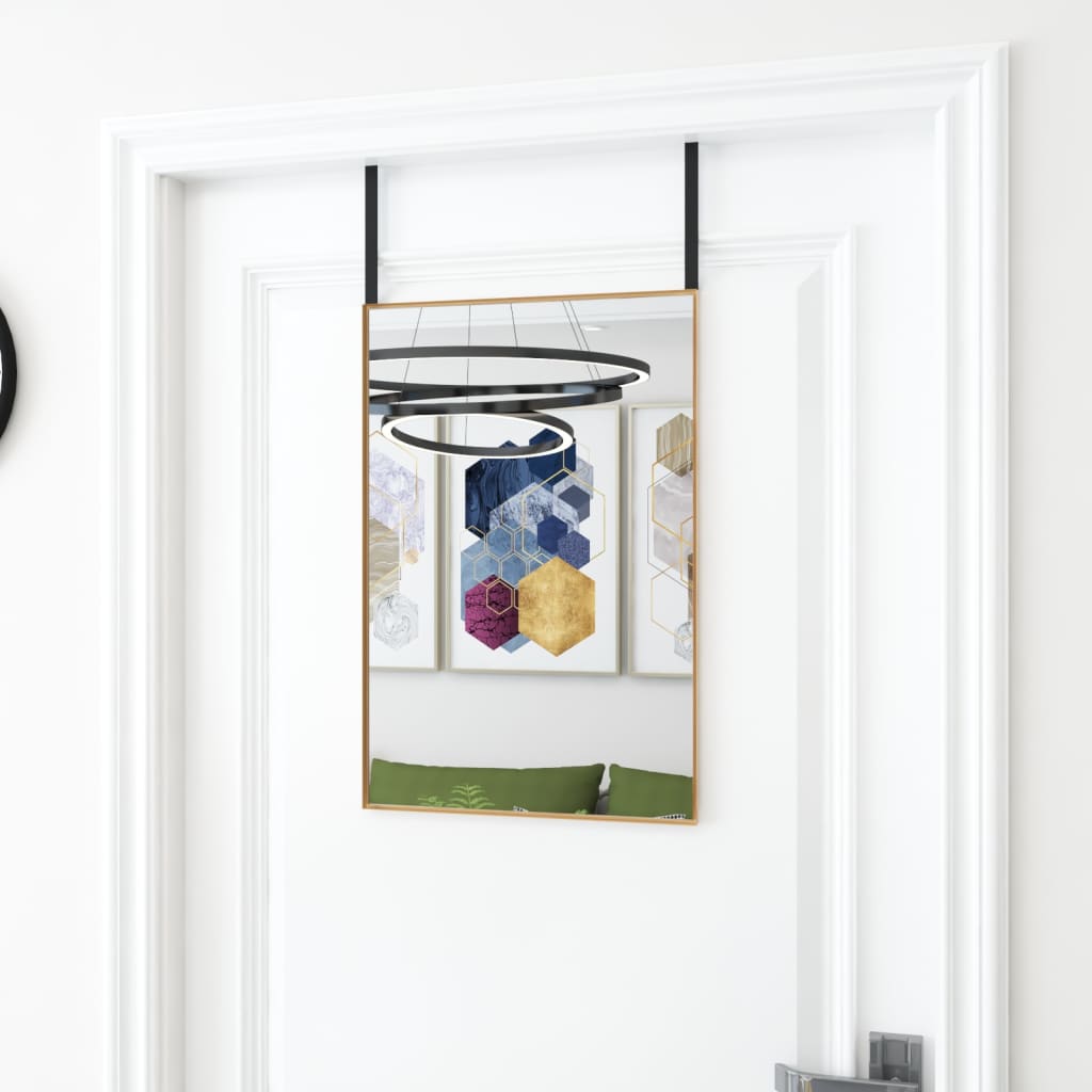 Deurspiegel 40x60 cm glas en aluminium goudkleurig - AllerleiShop