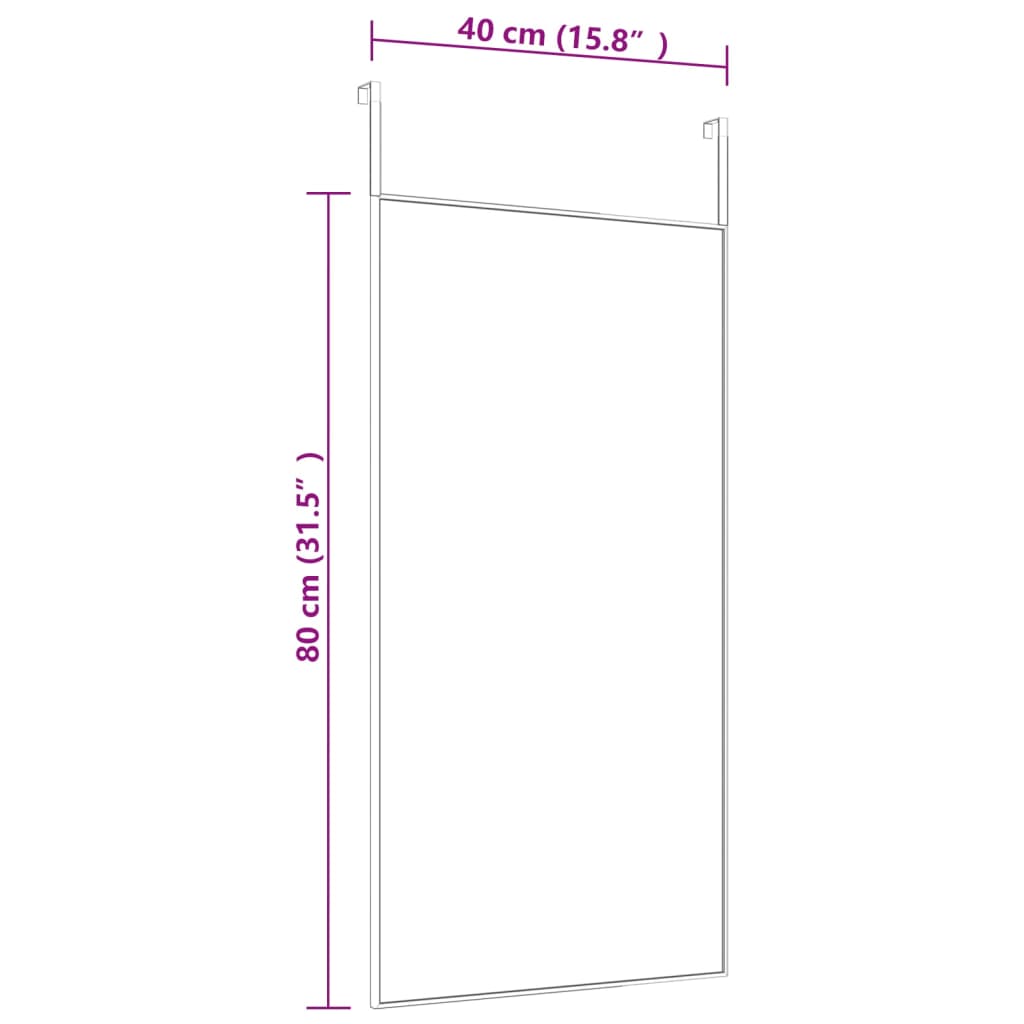 Deurspiegel 40x80 cm glas en aluminium goudkleurig - AllerleiShop