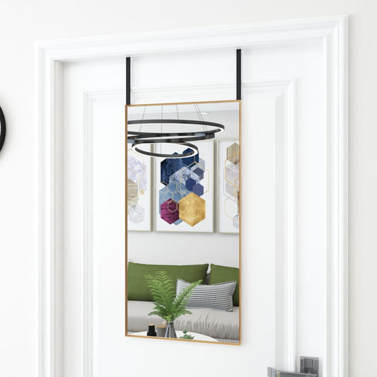 Deurspiegel 40x80 cm glas en aluminium goudkleurig - AllerleiShop