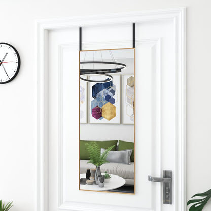 Deurspiegel 40x100 cm glas en aluminium goudkleurig - AllerleiShop