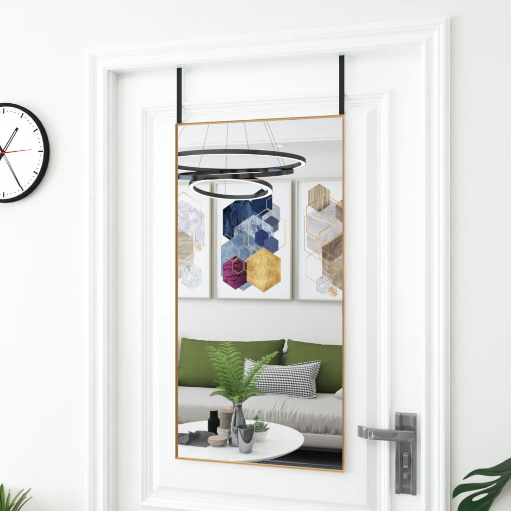 Deurspiegel 50x100 cm glas en aluminium goudkleurig - AllerleiShop