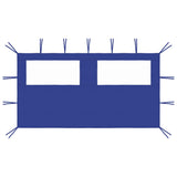 Prieelzijwand met ramen 4x2 m blauw - AllerleiShop