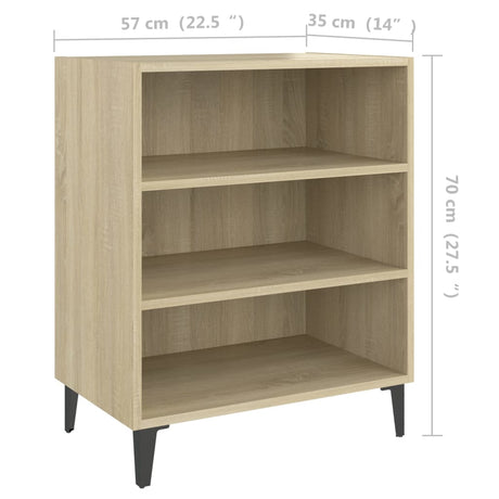 Dressoir 57x35x70 cm bewerkt hout sonoma eikenkleurig - AllerleiShop