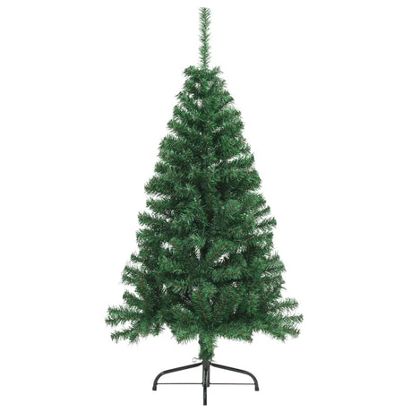 Kunstkerstboom met standaard half 120 cm PVC groen - AllerleiShop