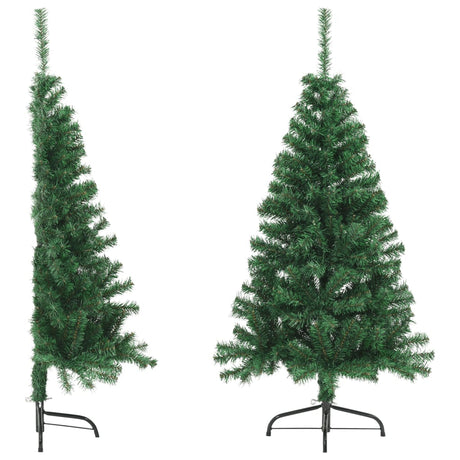 Kunstkerstboom met standaard half 120 cm PVC groen - AllerleiShop