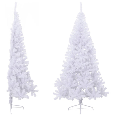 Kunstkerstboom met standaard half 240 cm PVC groen - AllerleiShop