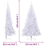 Kunstkerstboom met standaard half 240 cm PVC groen - AllerleiShop