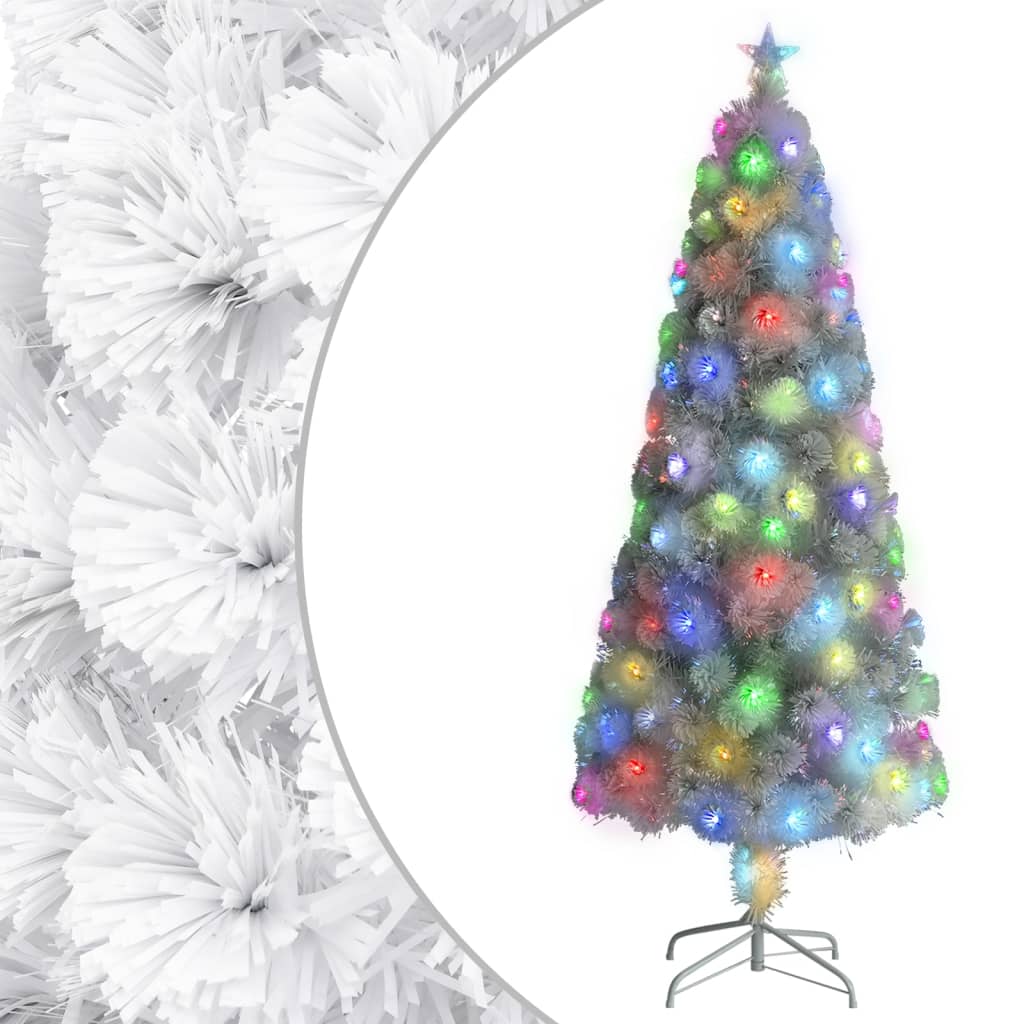 Kunstkerstboom met verlichting 210 cm glasvezel wit - AllerleiShop