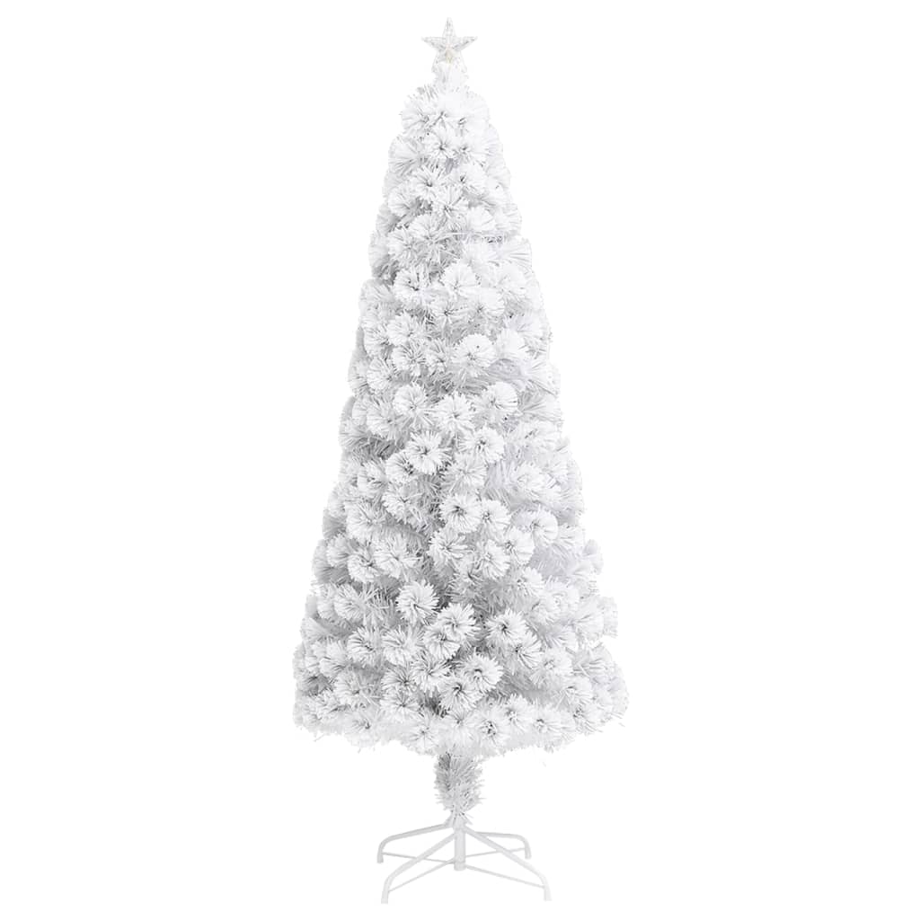 Kunstkerstboom met verlichting 210 cm glasvezel wit - AllerleiShop