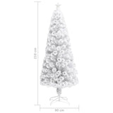 Kunstkerstboom met verlichting 210 cm glasvezel wit - AllerleiShop