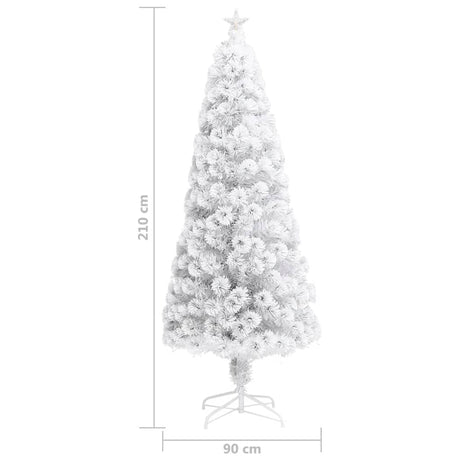 Kunstkerstboom met verlichting 210 cm glasvezel wit - AllerleiShop