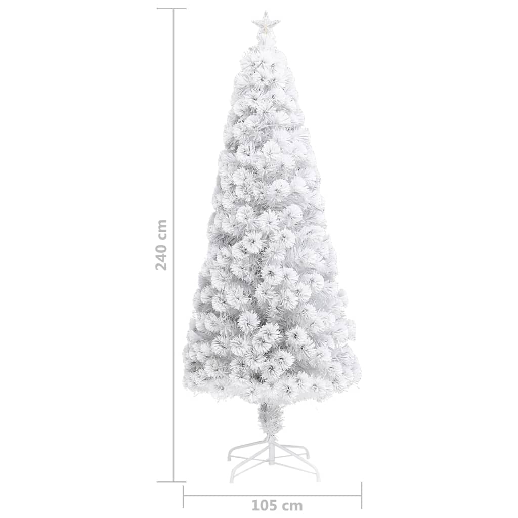 Kunstkerstboom met verlichting 240 cm glasvezel wit - AllerleiShop