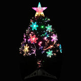 Kerstboom met LED-sneeuwvlokken 64 cm glasvezel zwart - AllerleiShop